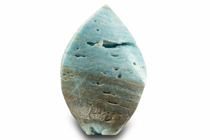 Polished Blue Caribbean Calcite Flame - Pakistan #323328